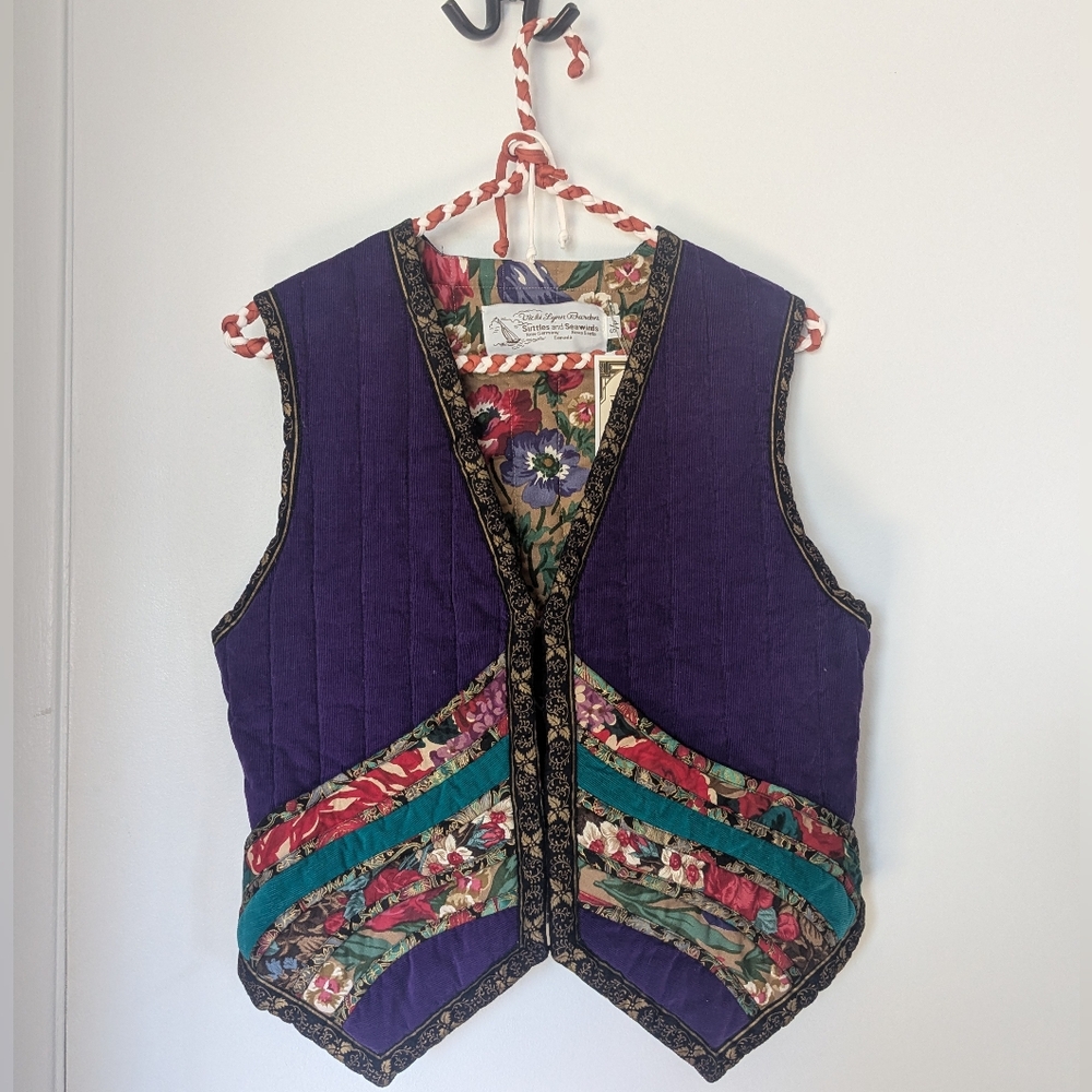 Vintage Canadian Folk Vest | Vicki Lynn Bardon Suttles & Seawinds | Boho Quilted